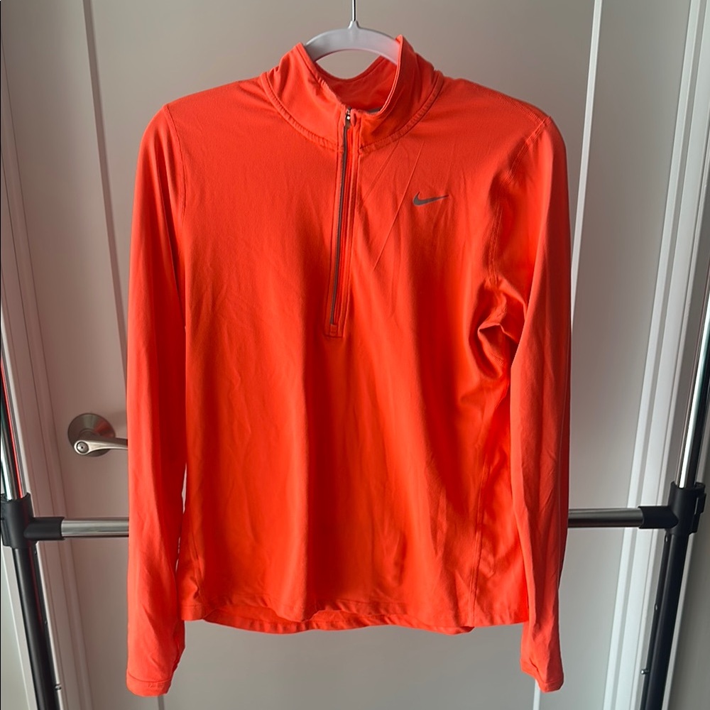 Nike Pink Quarter Zip Long Sleeve Tee
